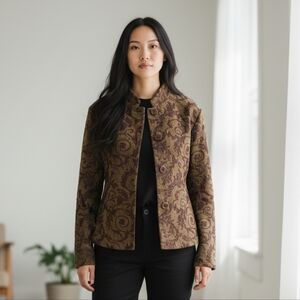 NEW! Nomadic Traders Green and Black Floral Blazer 6763